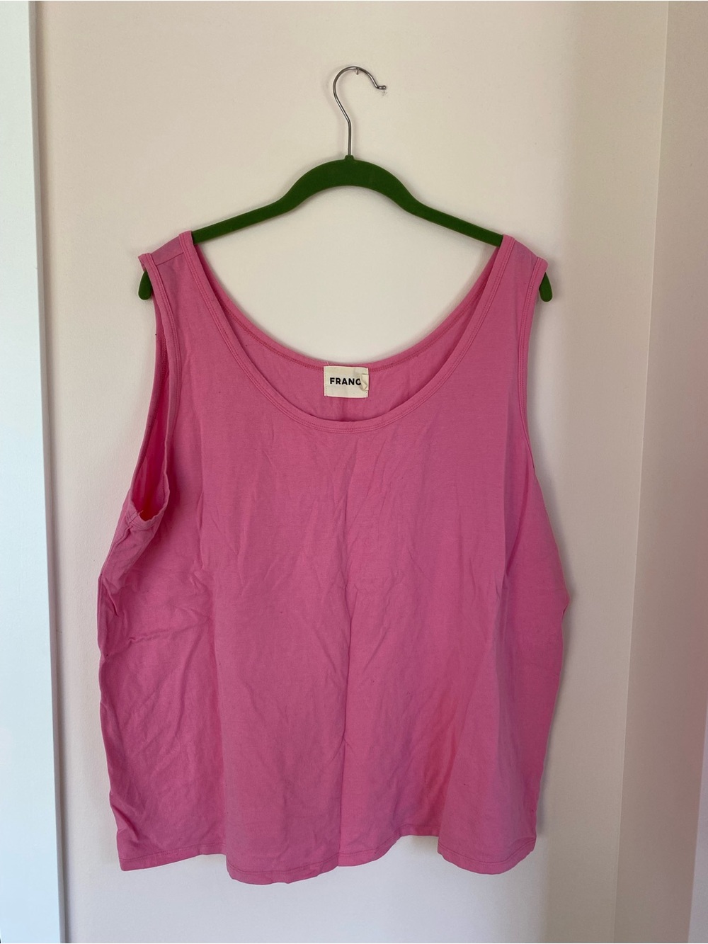 Franc Pink Scoop Neck Box Tank Top, 2X